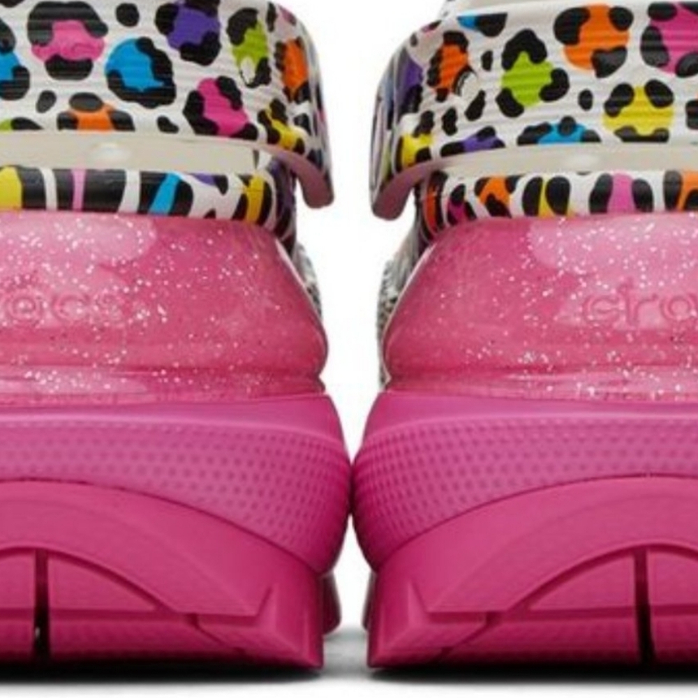 Lisa Frank CROCS Mega Crush❤️❤️colorful Leapard Print - Picture 2 of 2